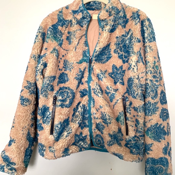 NWT MOTHER The Funnel Neck Zip Sherpa Jacket in Teatime - Picture 3 of 5